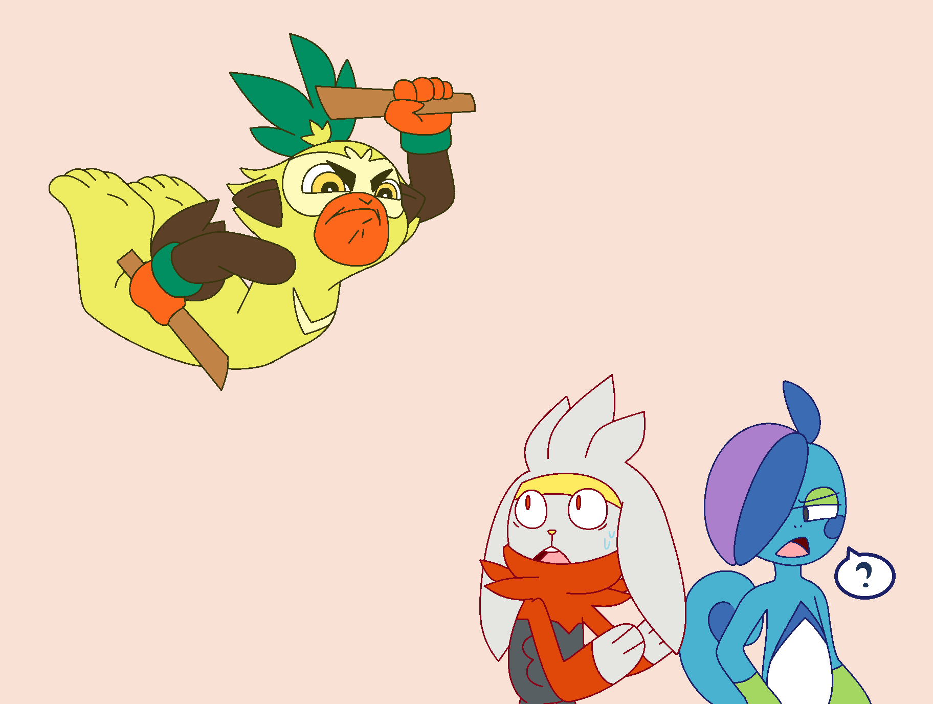 Pokemon Sword and Shield starters by PilloTheStar on DeviantArt