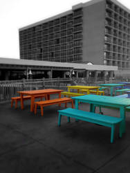 Colorful Picnic Tables