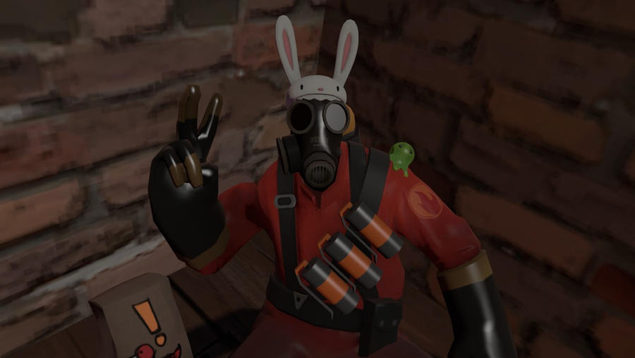 The Pyro says hi by PassiveEngie on DeviantArt