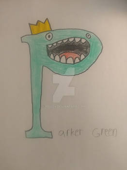 Green P with a crown