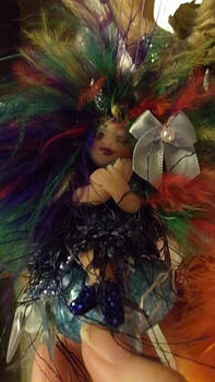 Multi-colored Fluff Fairy Sculpture- Dangle Figure