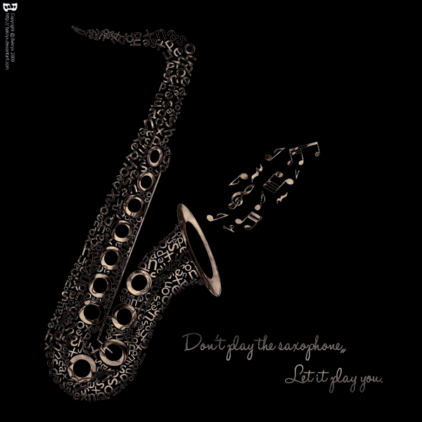 Saxophone In Typography