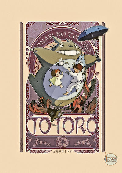 My Neighbor Totoro - Art Nouveau by jdesigns79 on DeviantArt