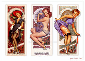 Gil Elvgren Tribute Art Nouveau Sexy Pin up III