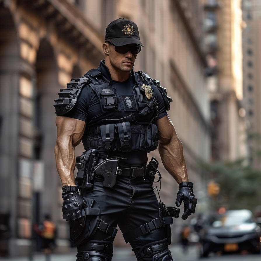 Muscle Cops Muscle Police Officer by ashuraheaven on DeviantArt