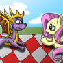 Fluttershy and Spyro Picnic