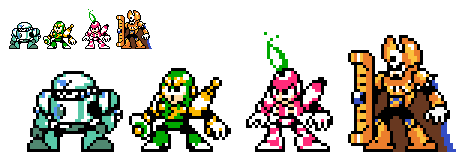 Megaman and Bass Famicon Sprites