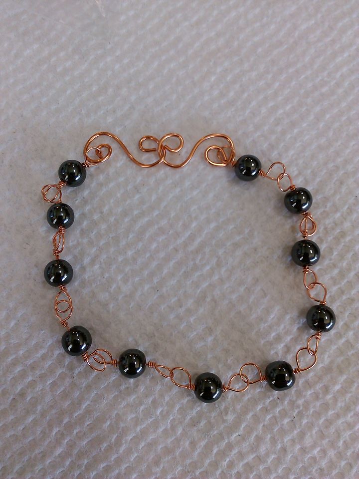 copper hematite bracelet