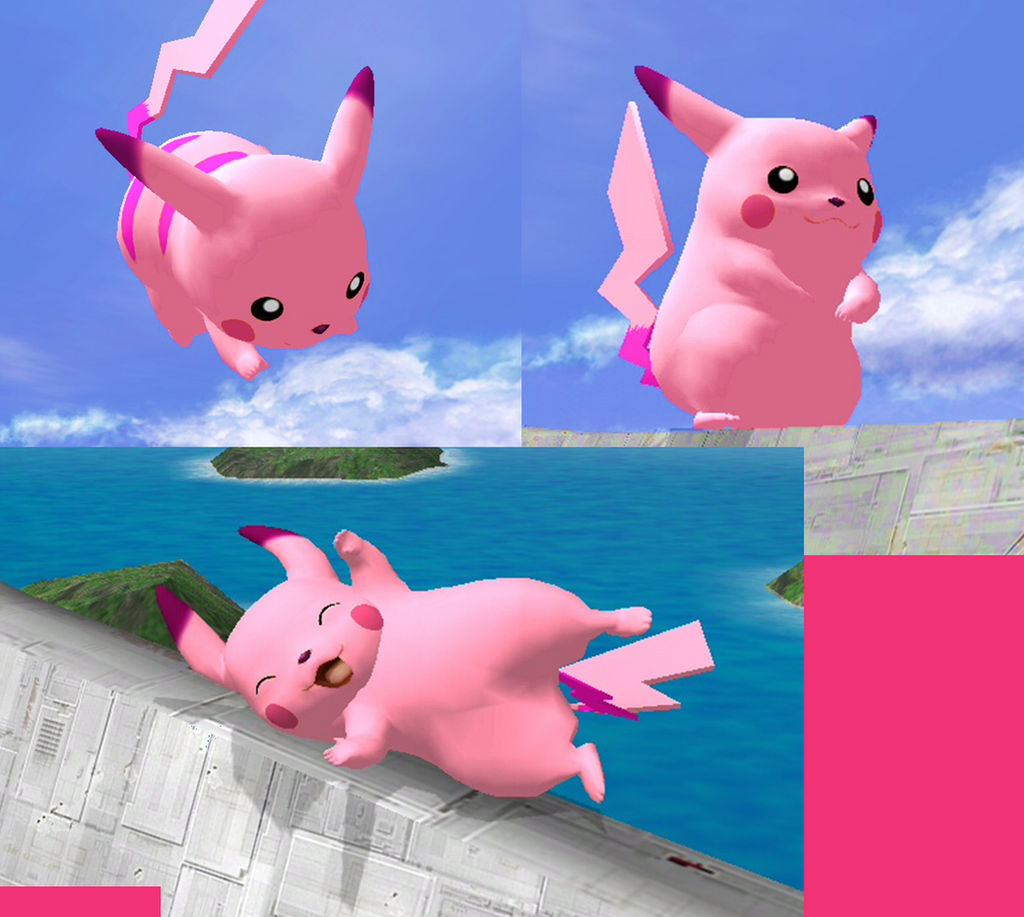 Pink Pitachu Pink Pikachu to SSBB skin by PK-Flan on DeviantArt