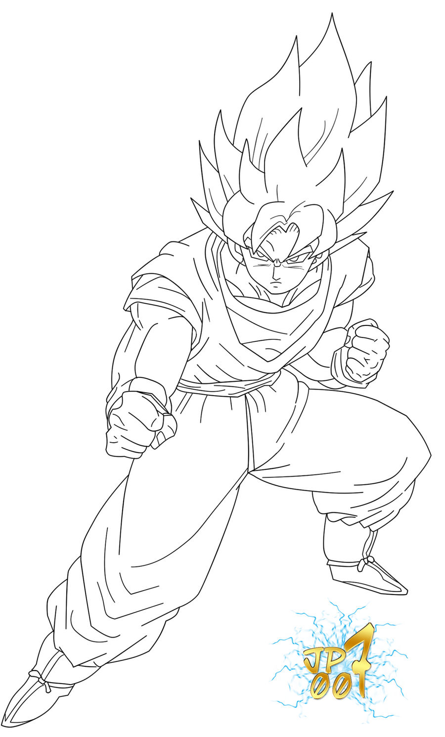 Goku Ssj CS Lineart By JP7