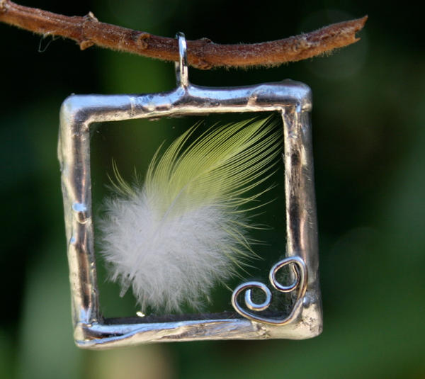 Lemony Lovely Feather Pendant