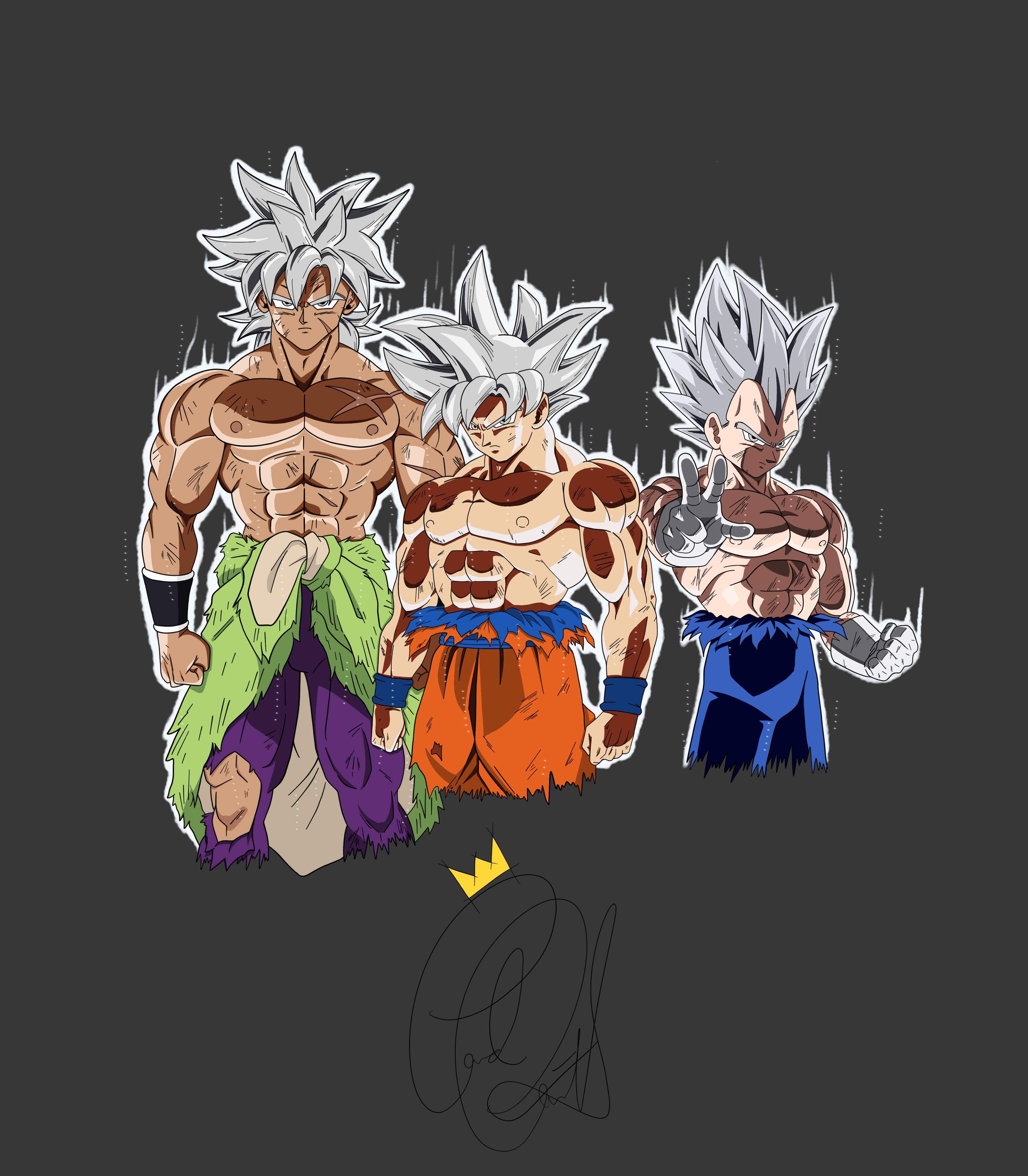 Pokemon ssj5 Vegeta Goku and broly