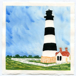 Watercolor 38: Bodie Island Lighthouse, NC