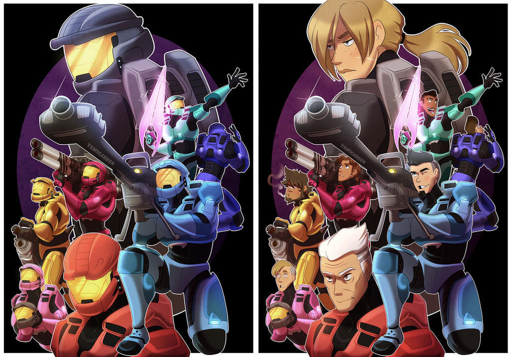 Red VS Blue by YAMsgardenART on DeviantArt