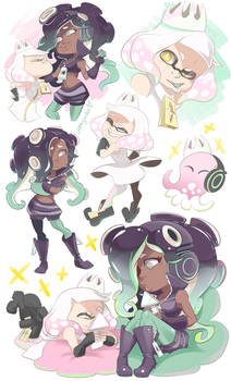 Splatoon 2 - Pearl and Marina MORE Sketches