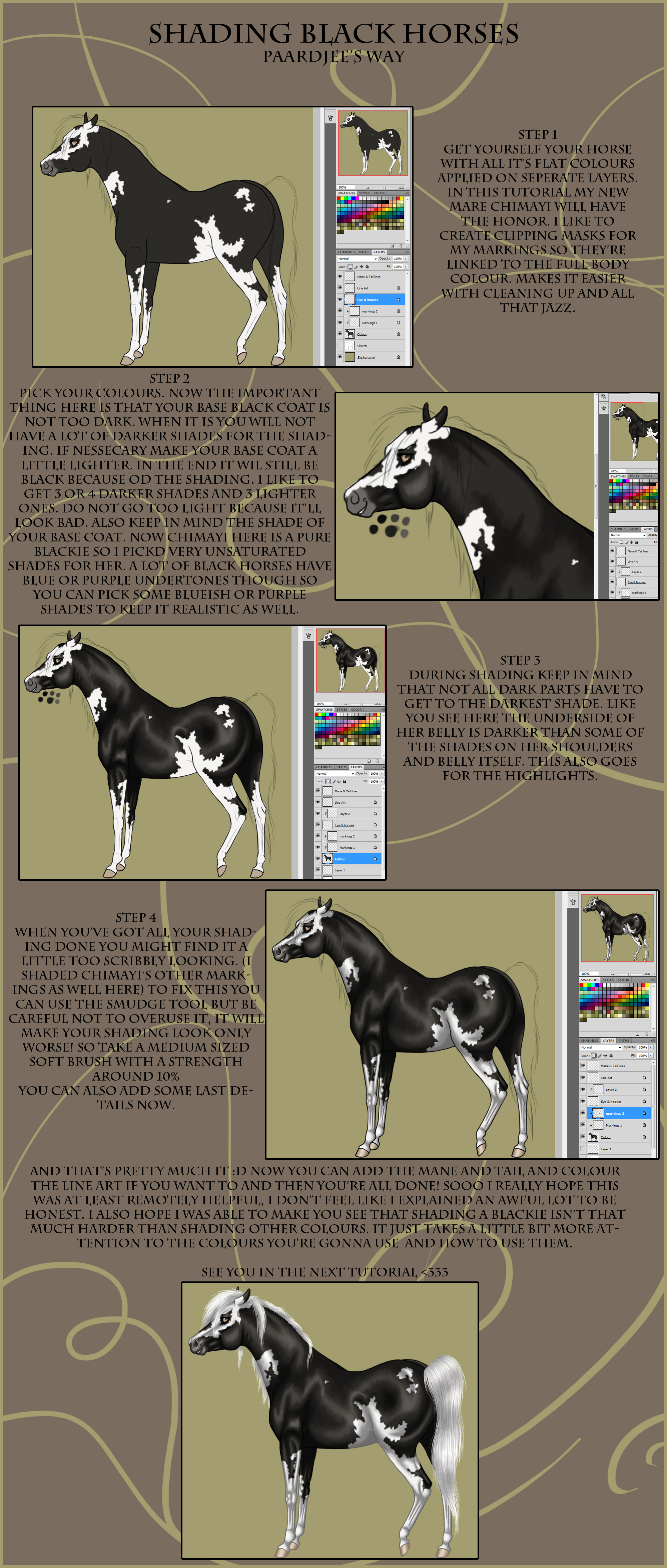 Shading Black Horses - Simple Tutorial