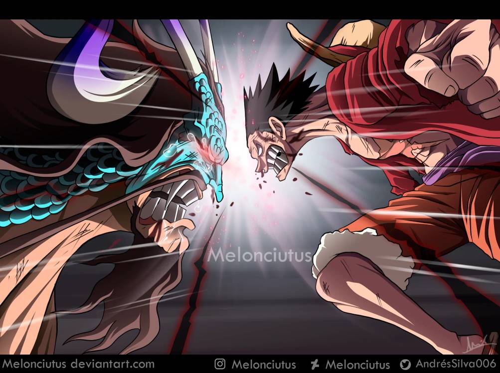 Luffy Vs Kaido - OnePiece 1037 Manga Color Digital by zorokenpachii on  DeviantArt