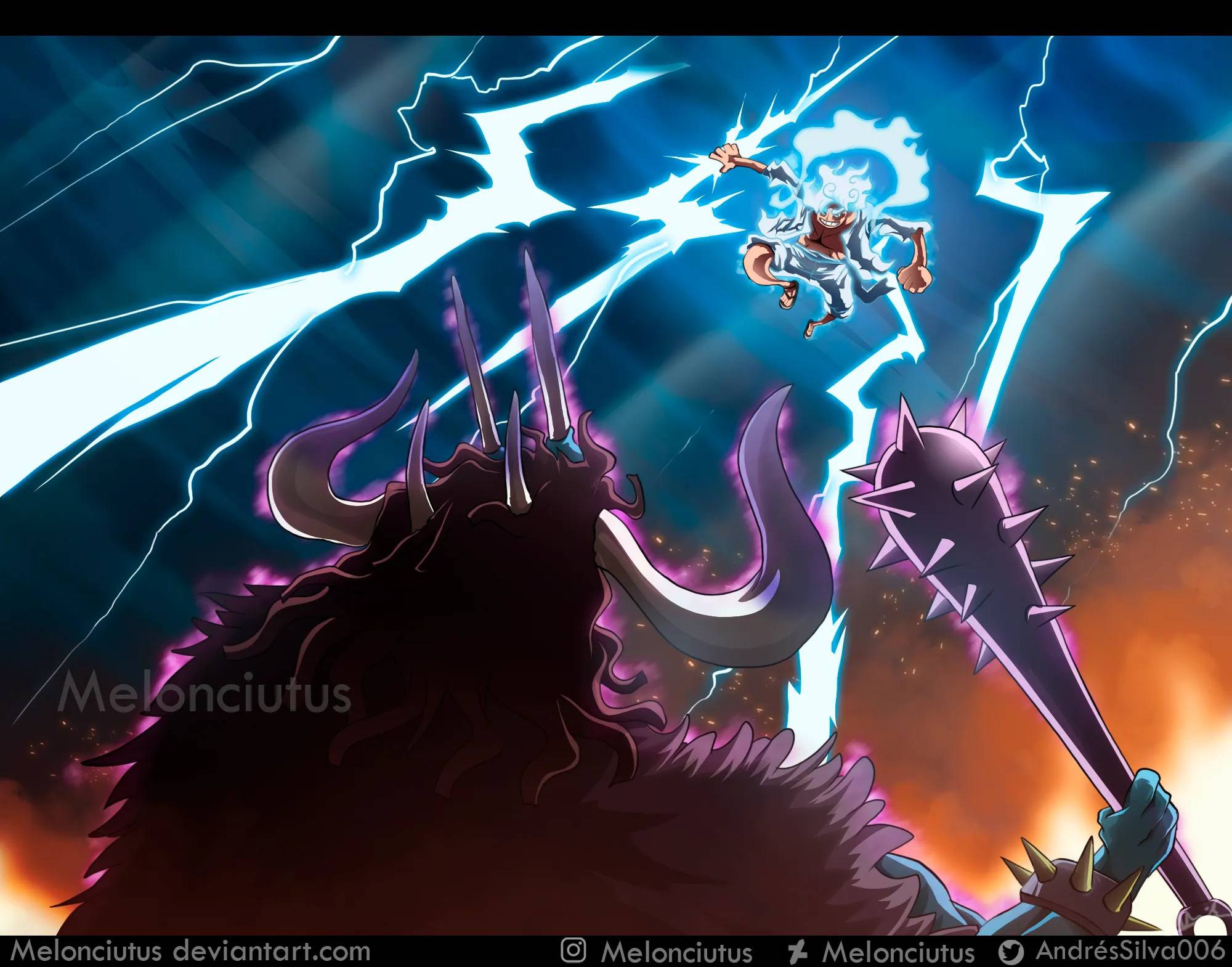 Luffy Gear 5 Vs Kaido by SantiagoMarinG on DeviantArt