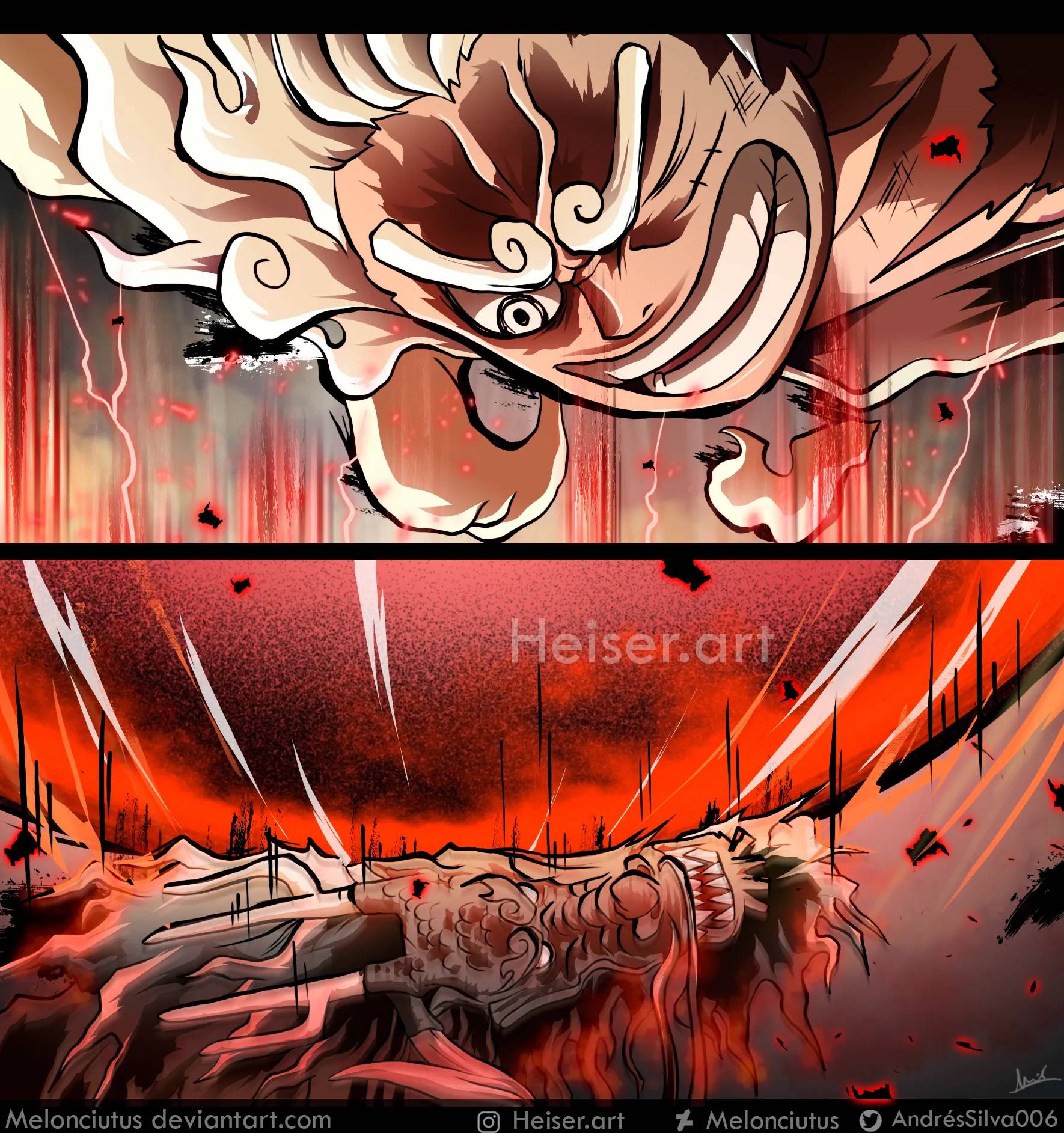 One Piece cap. 1026 // Luffy vs Kaido by goldenhans on DeviantArt