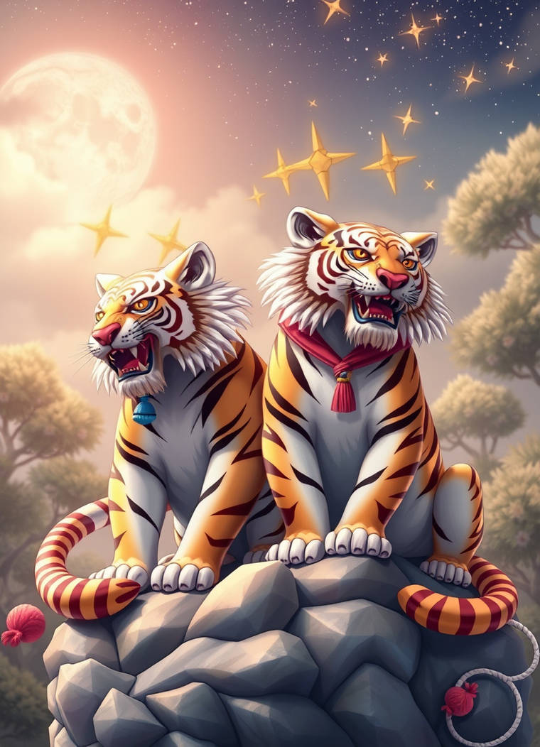 Celestial Riding Tiger Sailor twin celestial tigers by Jenniferlynn35 on DeviantArt