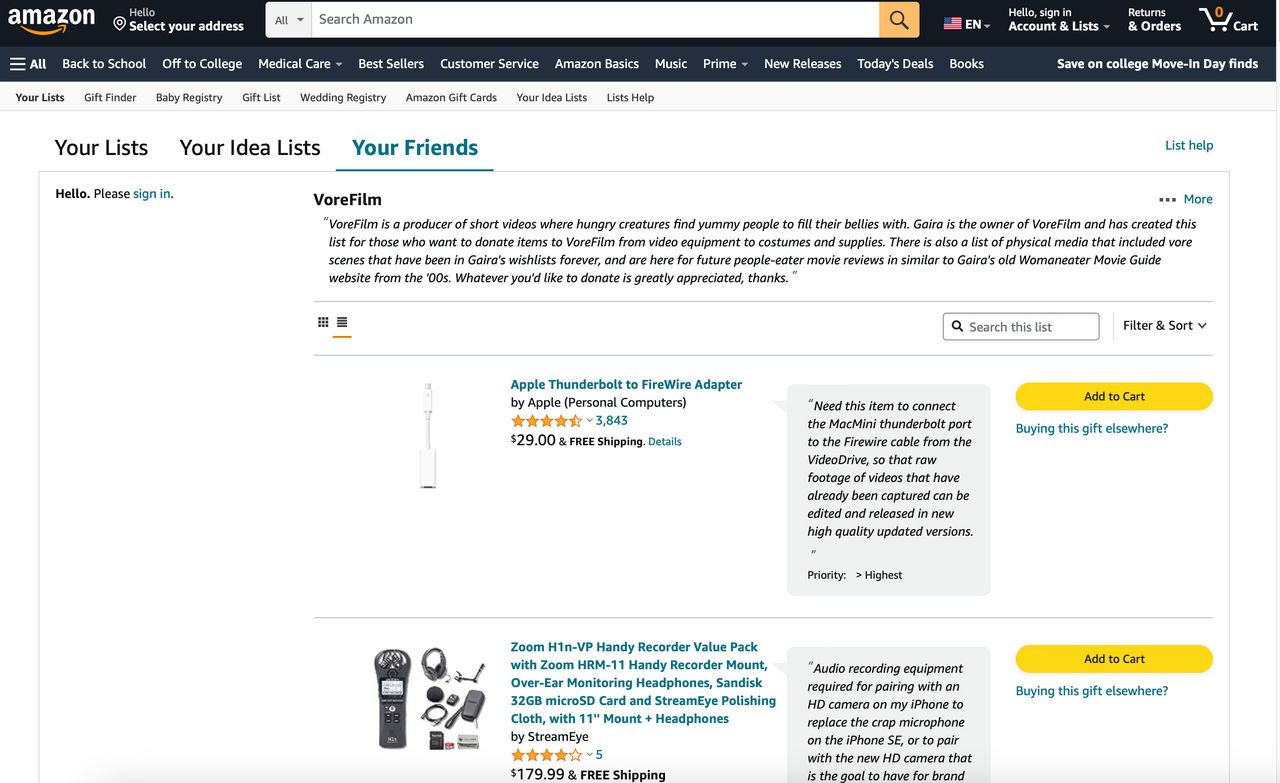 Amazon Wishlist by Gaira69 on DeviantArt