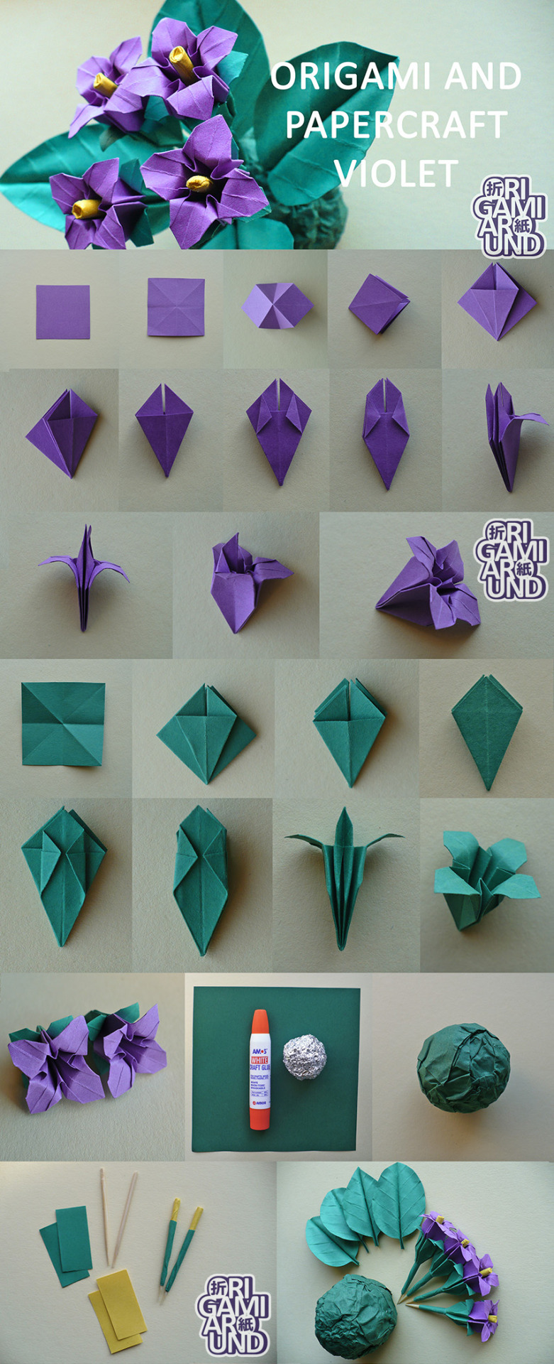 origami violet tutorial