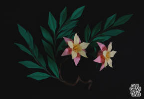 Origami bonsai branch