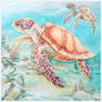Diving with a turtle