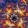 Tropic feather sunset fractal print