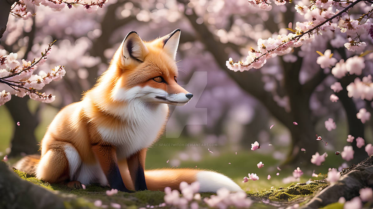Spring Foz Gorgeous Spring fox 5464x3072 by Space7Witch on DeviantArt