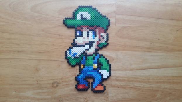 Smug Face Luigi (perler beads)