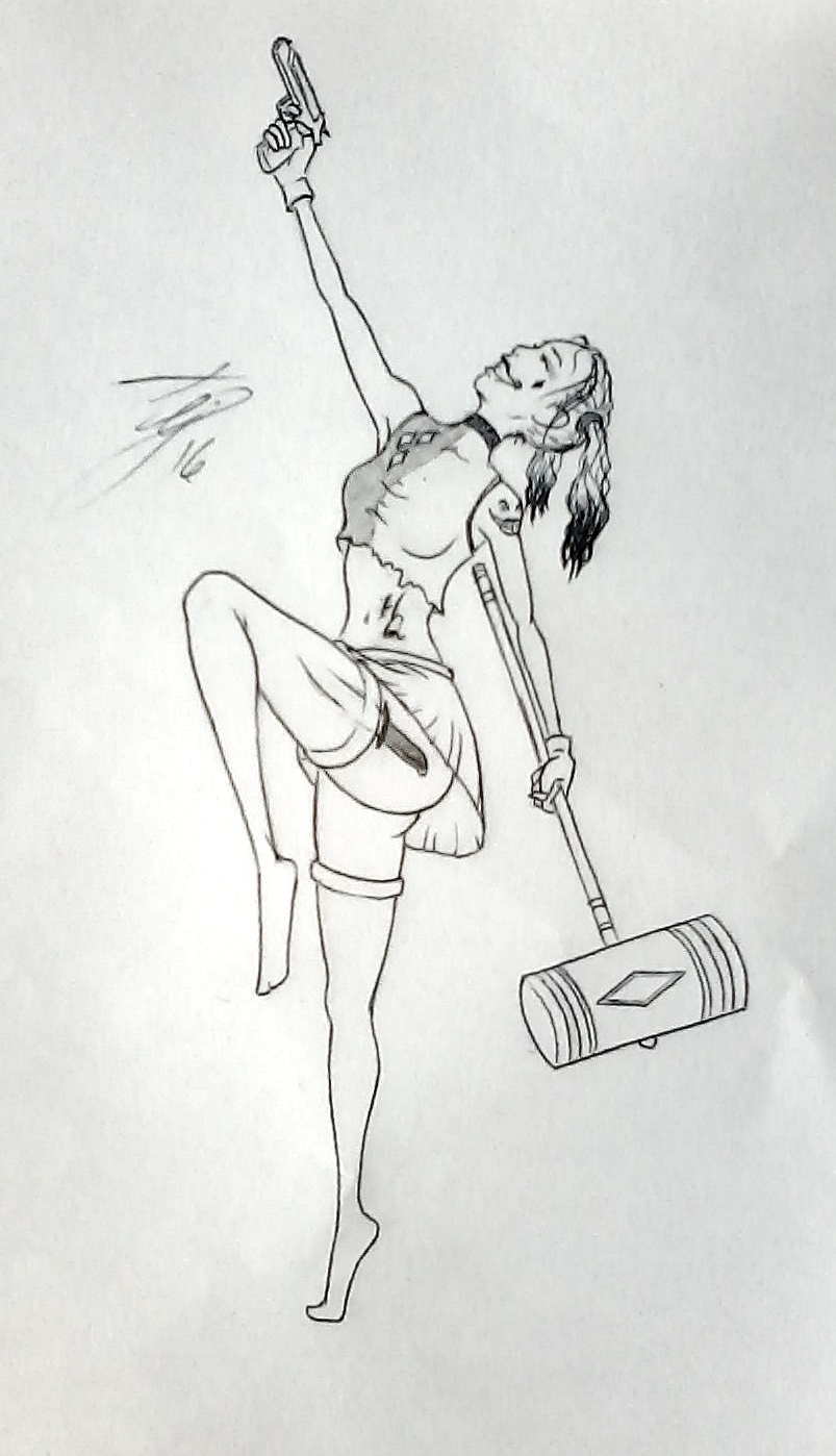 Harley Quinn - tattoo design line-art by horror-lover on DeviantArt Harley Quinn - tattoo design line-art by horror-lover on DeviantArt