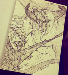 Inktober 1: dragon v dragon 