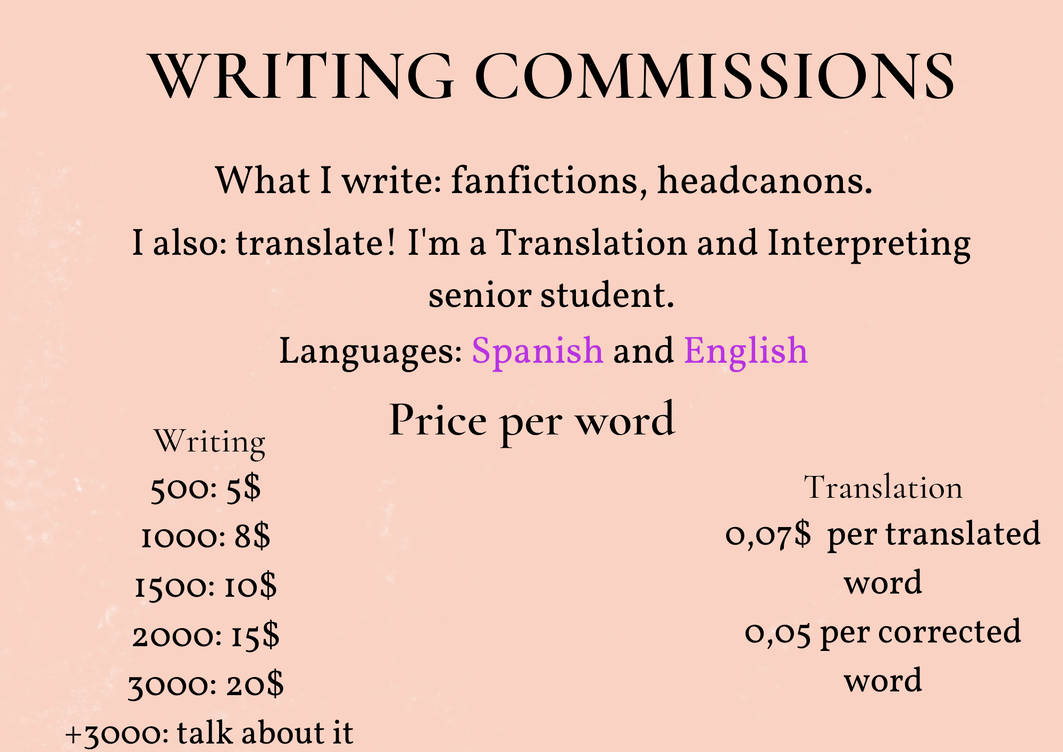 Writing Commissions by Hajimeiwaswife on DeviantArt