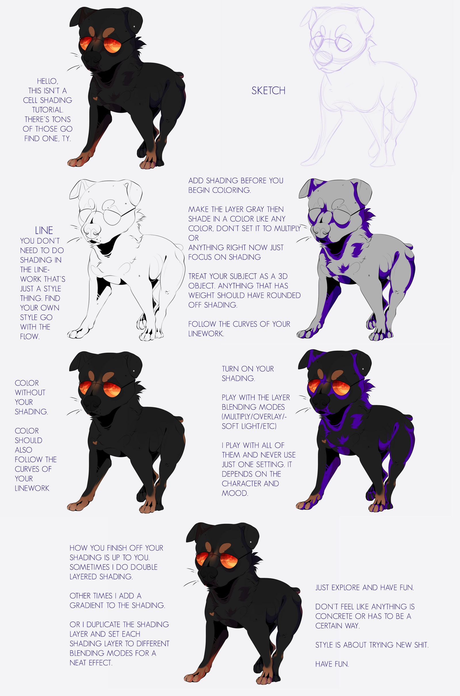 Shading Process by SucioPerro on DeviantArt