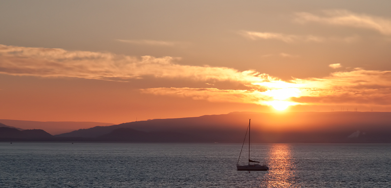 Sailing into the sunrise