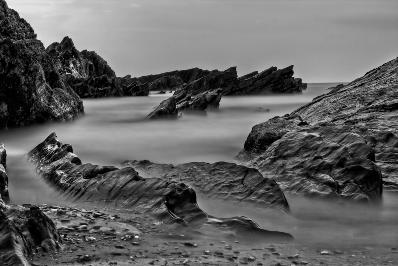 Ilfracombe coast in mono