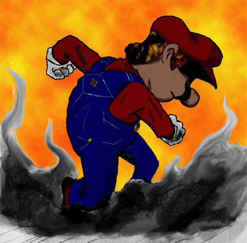 Burning Mario by Matarel on DeviantArt