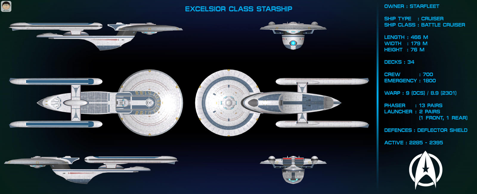 Excelsior Class Starship Orthographic By Al Proto On Deviantart Excelsior Class Starship Orthographic By Al Proto On Deviantart