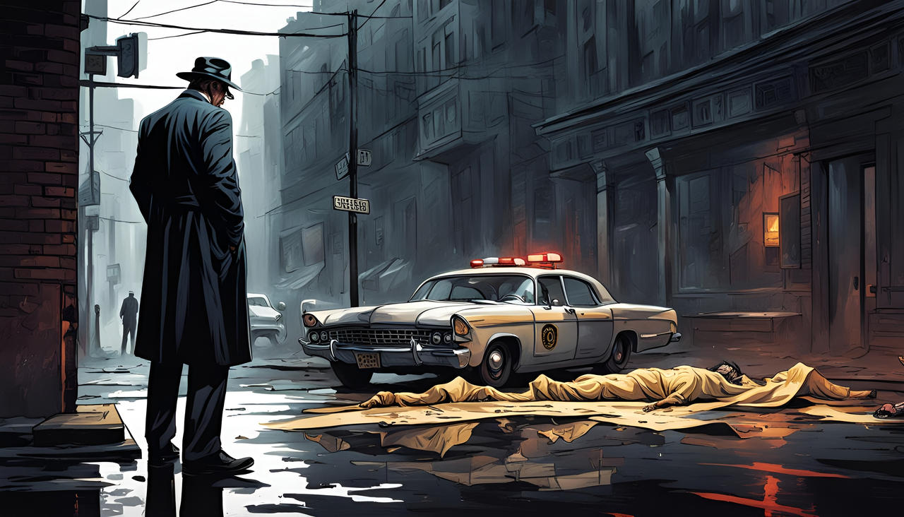 Detective looking at a crime scene by KaydRush on DeviantArt