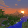 A Minecraft sunset