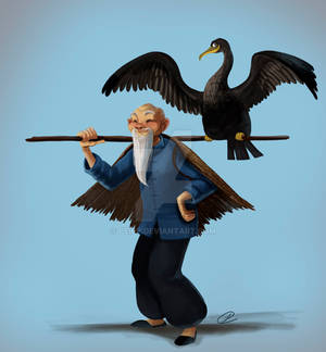 Old man with cormorant