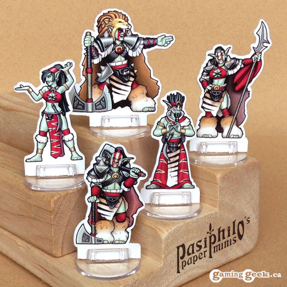 Red Clan Orc Leadership 28mm Paper Miniatures