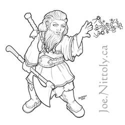 Nezia, Dwarf Fighter (line art commission)