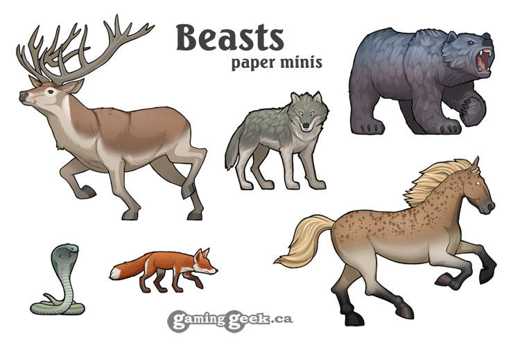 Beasts Simplified Beasts Paper Minis by JoeNittoly on DeviantArt