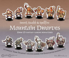 Mountain Dwarves card stock miniatures