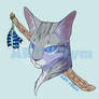 Jayfeather with stick with jay's feathers 