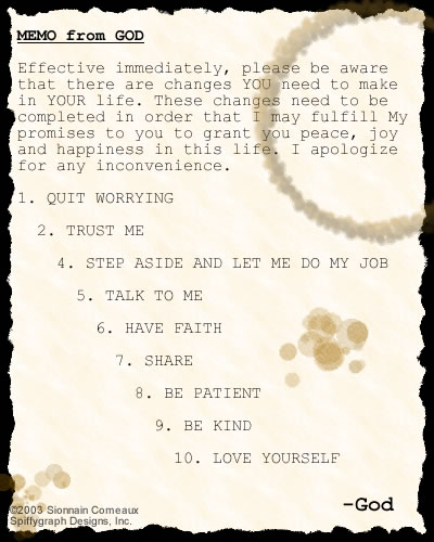 Memo from God - For Diane by jealousofrouge