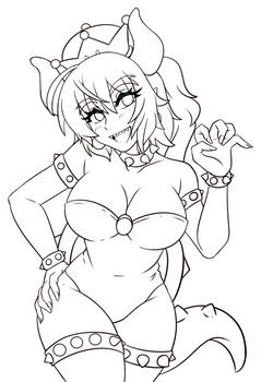 :Bowsette: Lineart