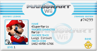 My Mario Kart License